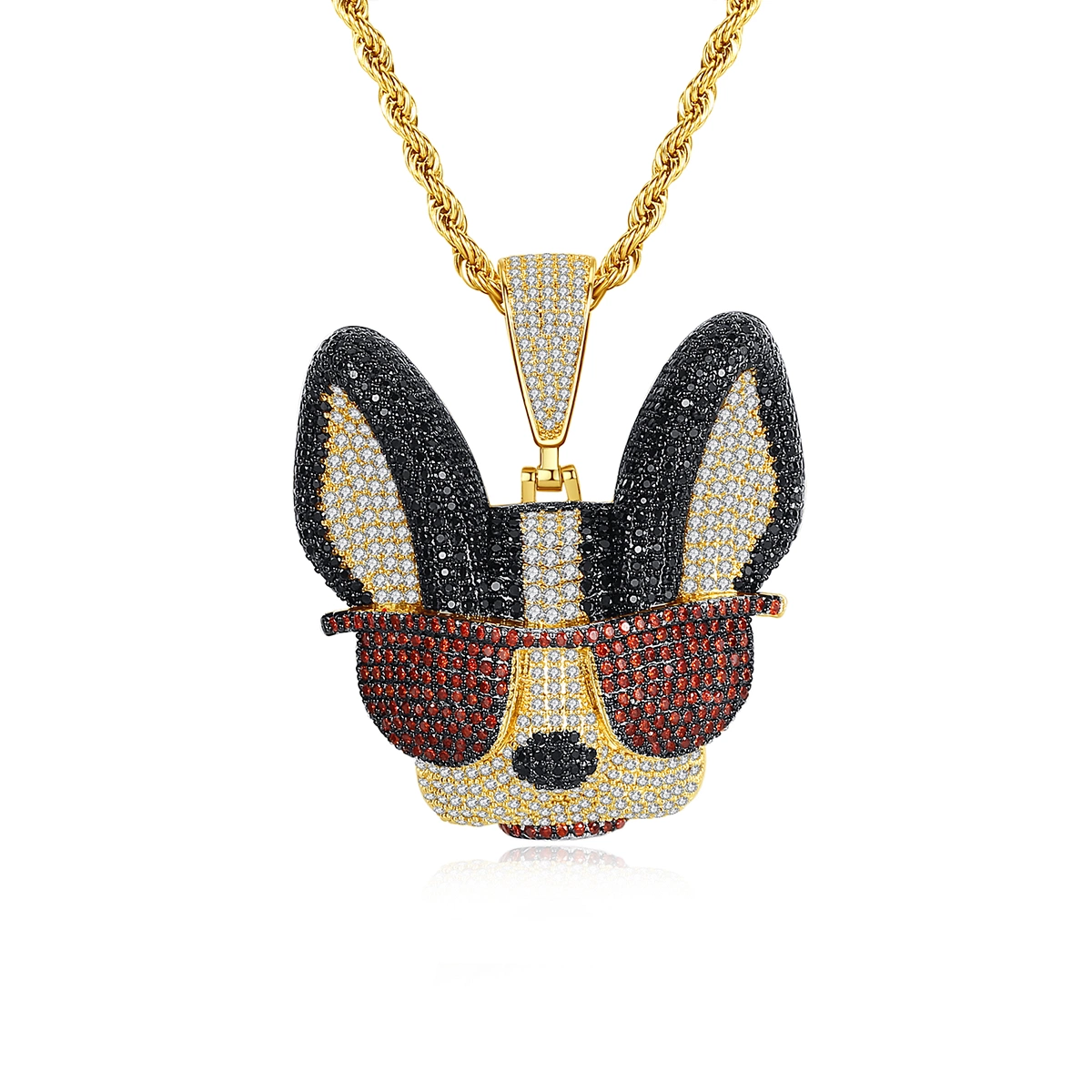 Fashion Jewellery Manufacturer Animal Dog Pendant Necklace Hip Hop Jewelry Punk