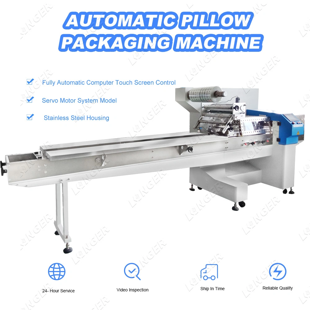 China Trade Cookie Film Pack Making Flat Package Filling Packing Stick Biscuit Flow Wrap Machine for Food