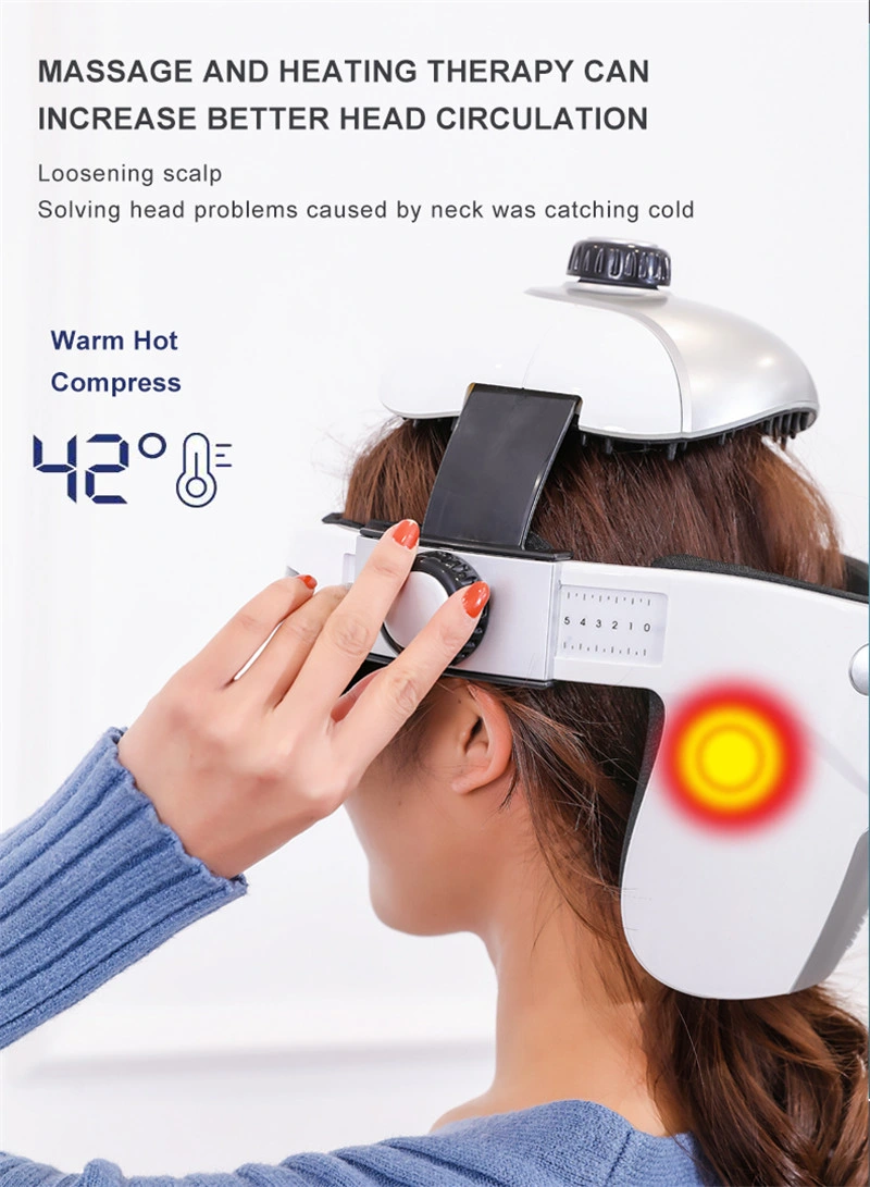 Electrical Automatic Wireless Helmet Head Massager with Air Pressure Acupoint