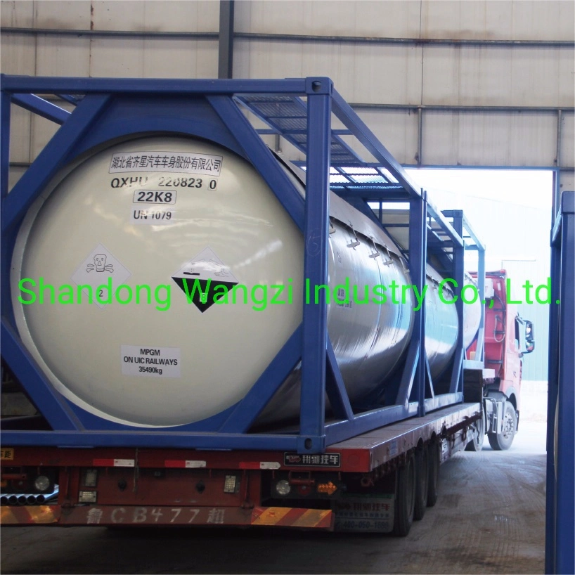 800L 99.99% High Quality Industry Grade and Food Grade Sulfur Acid Gas So2 in Steel Cylinder and ISO Tank