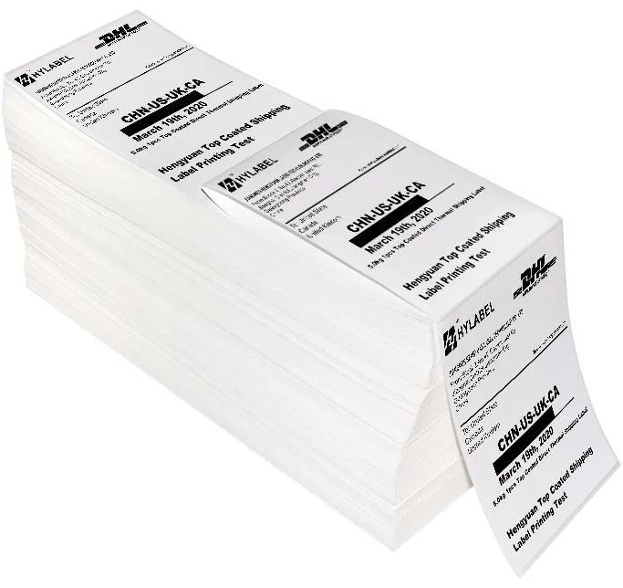 500 etiquetas plegado 4" X 6" Etiquetas térmica directa, con la línea de perforado - Compatibles Impresoras Térmicas Zebra y Rollo de la impresora (4" X 6" - 500 etiquetas)