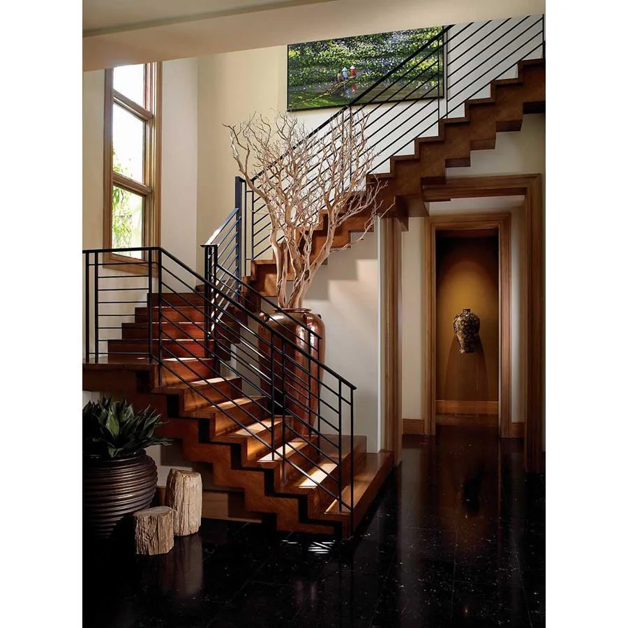 Custom-Made Stainless Steel Metal Handrail Glass/ Wooden Staircase