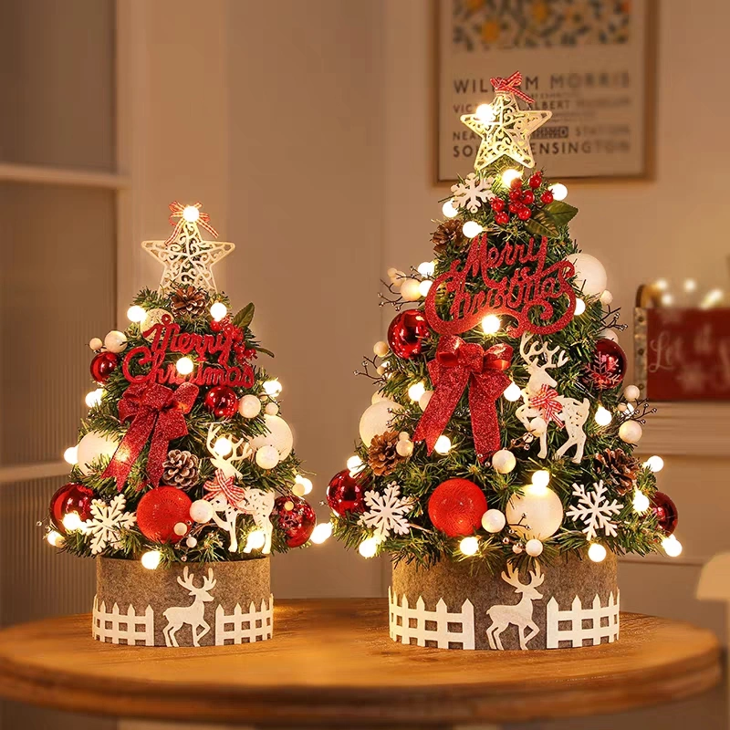 120/150/180/210cm Encryption Artificial Pre Lit PVC Trees Mini Green Xmas Christmas House Home Decoration