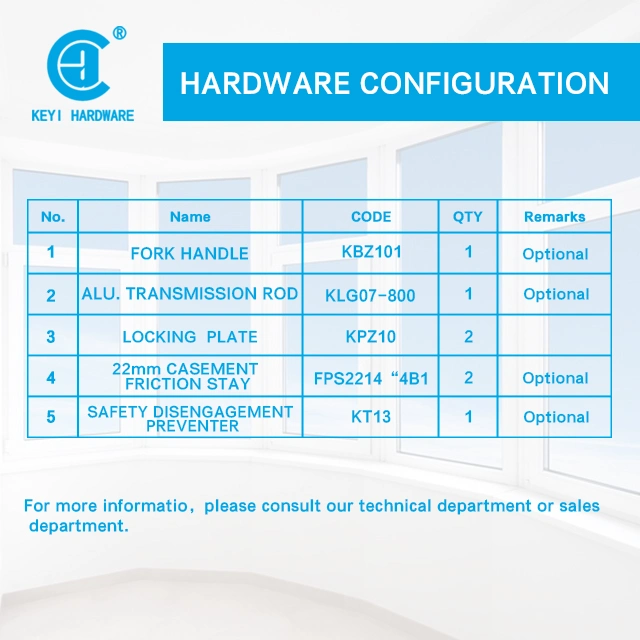 Keyi Metal Ykpx13 Open-out Side Hung Window Without Groove Series 1 Window Component