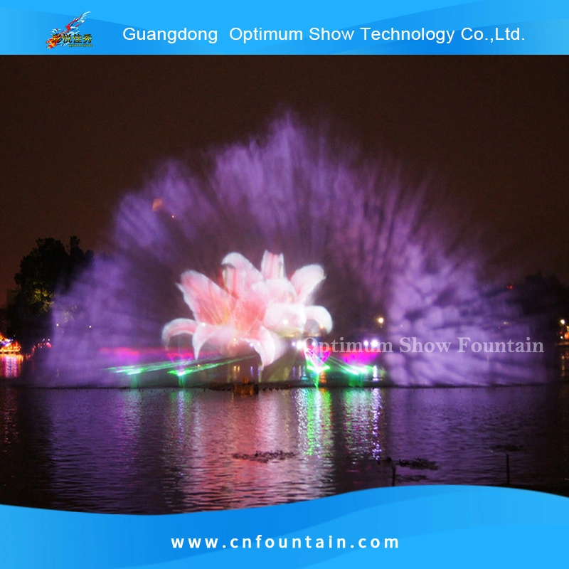 European Interactive Stainless Steel Water Projector Screen Movie Music Dancing Fountain