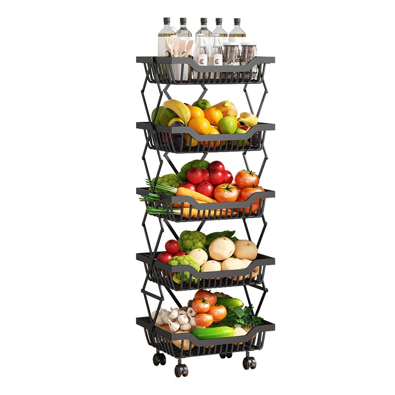 Black White Multi-Functional Multi-Layer Multi-Tier Collapsible Carbon Steel Shelf