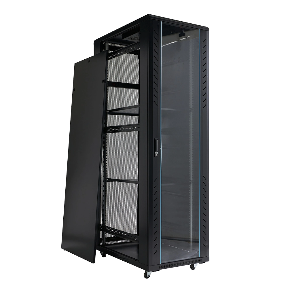 Custom Made Glass Mesh Door Network Cabinets 12u 16u 24u 42u GPU 24 Bay Cccam Server Rack Case