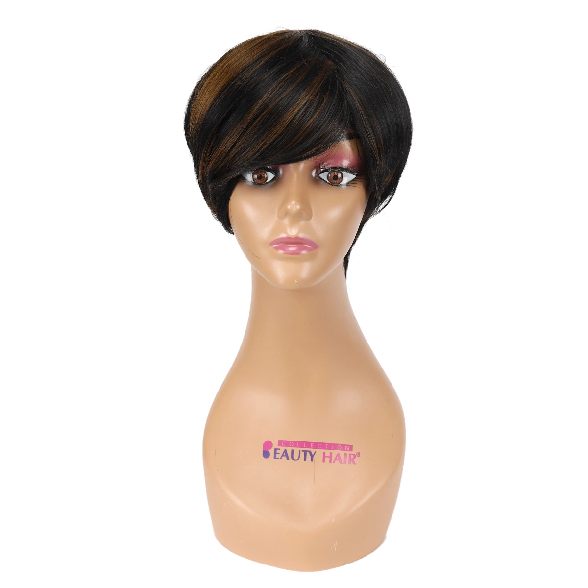 Pixie Cut Perücke Synthetisches Haar kurze Bob mit natürlichen Bang 6 Zoll 85g Glueless Maschine für Frauen Cosplay Daliy gemacht Verwenden