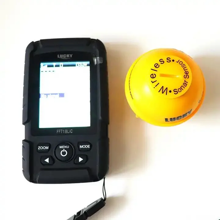 Angelausrüstung Portable Fish Finder 2,8inch farbige DOT-Matrix-Anzeige La Drahtloser Sensor-Schwinger