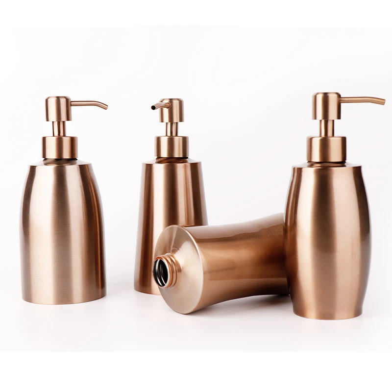 Recycled Cosmetic Metal Packing Lotion Pump Stainless Steel Shampoo Bottle