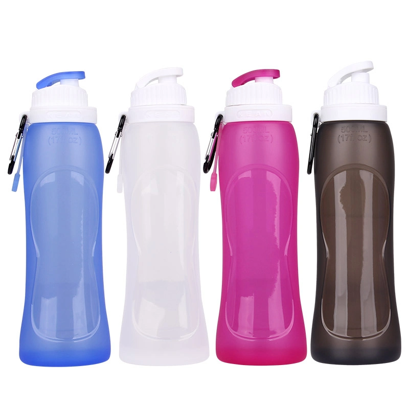 Bouteille d'eau pliable en silicone pour un voyage en promotion