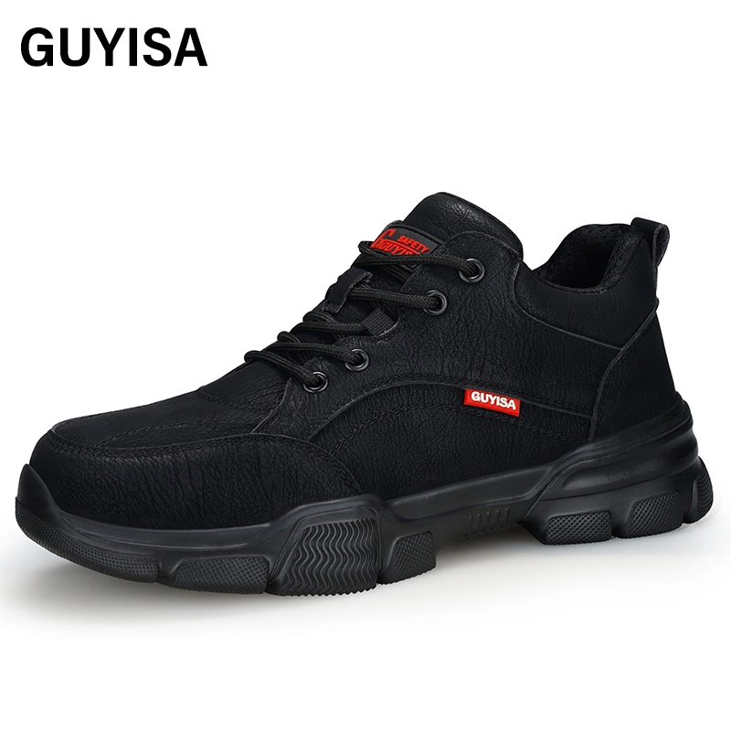 Guyisa Brand New Mesh Cloth Breathable Soft Men's and Women's Same Work Shoes Microfiber Steel Toe Safety Shoes for Men