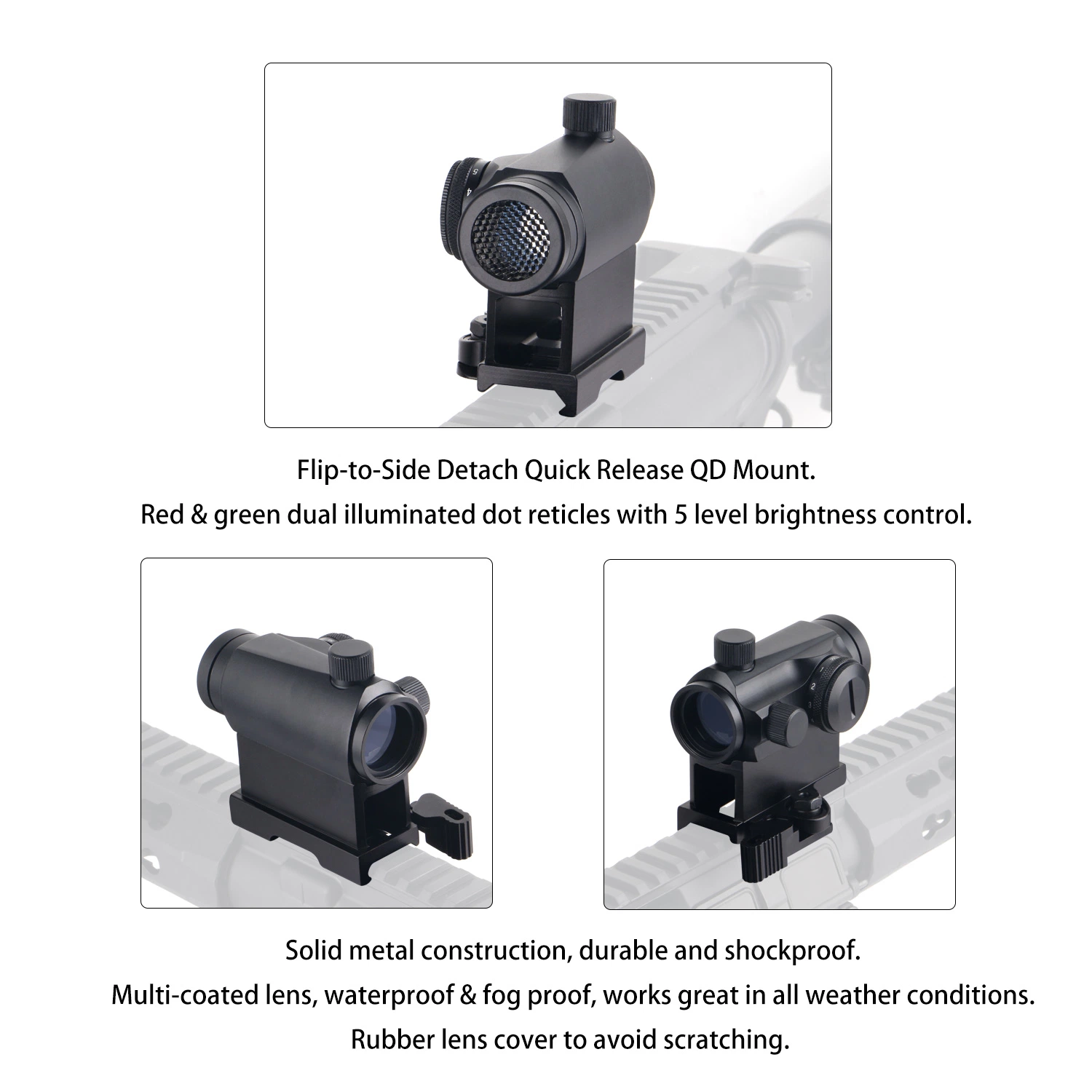 Mzj Optics QD montaje en altura 1X24 Red Green DOT Sight Alcance