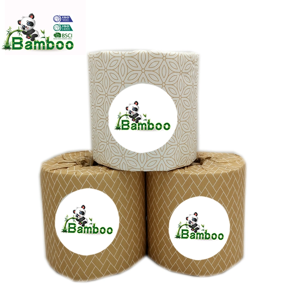 OEM Individually Wrapped Eco Friendly Toilet Roll Soft Absorbent 3 Ply Bamboo Toilet Paper