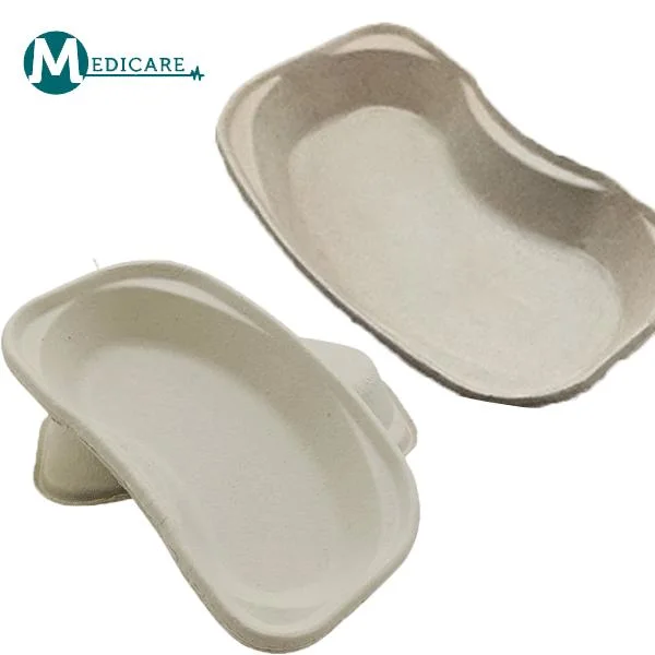 Biocompatible Paper Kidney Bowl Kidney Shaped Tray Basin Reusable Molded Pulp Dental Lab Instruments Surgical Trays