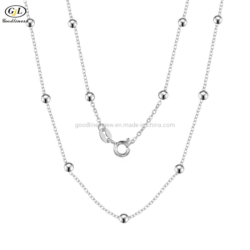 Small Silver Ball Chain Choker Necklace 925 Sterling Silver Jewelry