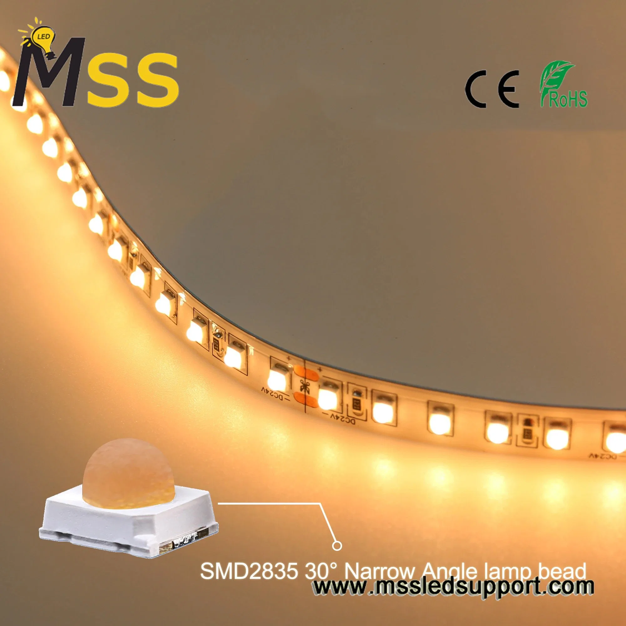 High Efficacy Optical LED Strip 2835 30deg 60deg Various Beam Angle Flexible Wall Washer Light