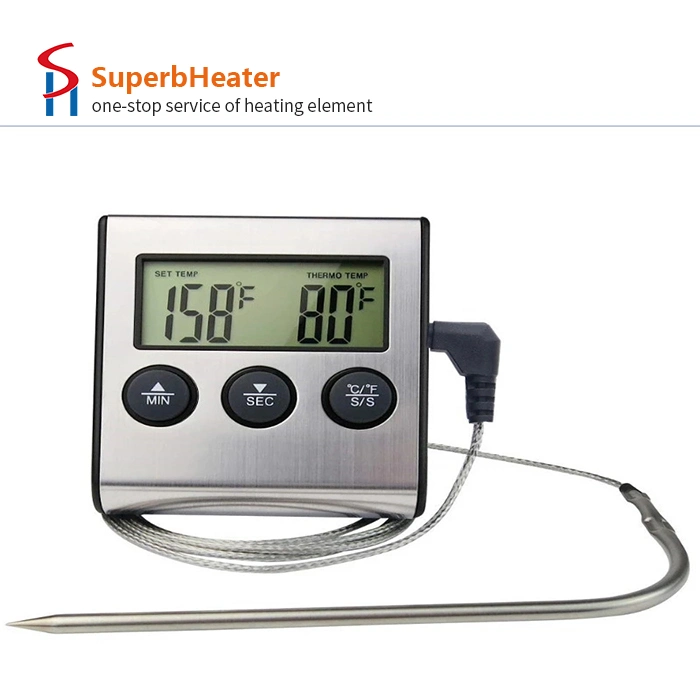 Digital Food Thermometer Kitchen Measuring Tester Barbecue Oven Grill Alarm Timer Tools