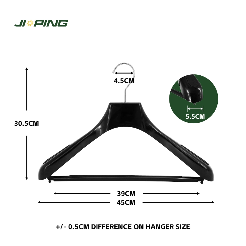 Luxury Hanger Plastic Hanger Shinny Black Color Brand Shop Hanger for Suits