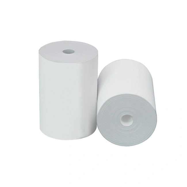 White Plain Thermal Paper Billing Roll Blue Ink