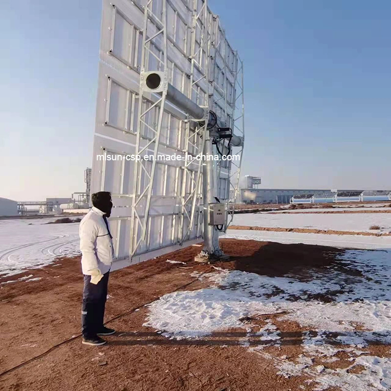 2-Axis Sun-Tracker and Driver Tower Mirror for High Temperature Solar Thermal Concentrator Use Heat Oil