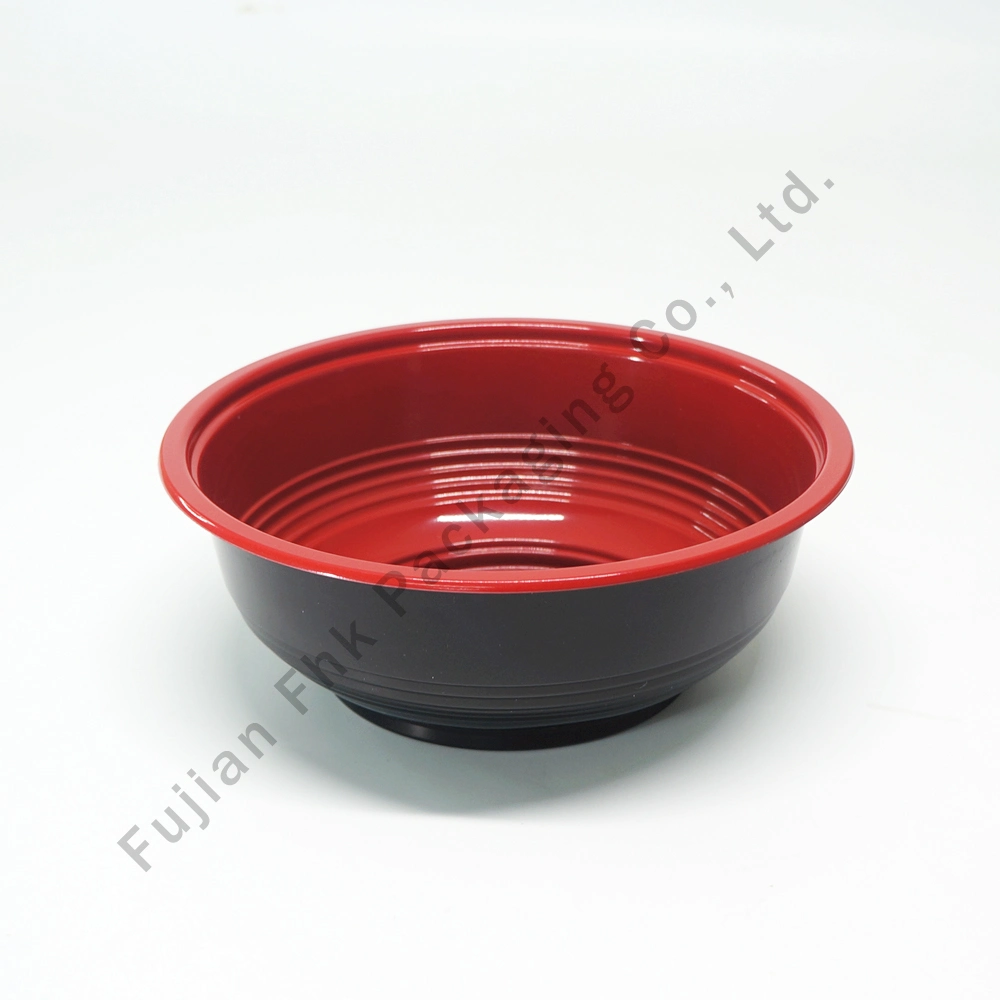 700ml Japanese Style Bowl Disposable Plastic Noodle Bowl Rice Bowl with Lid for Take Away