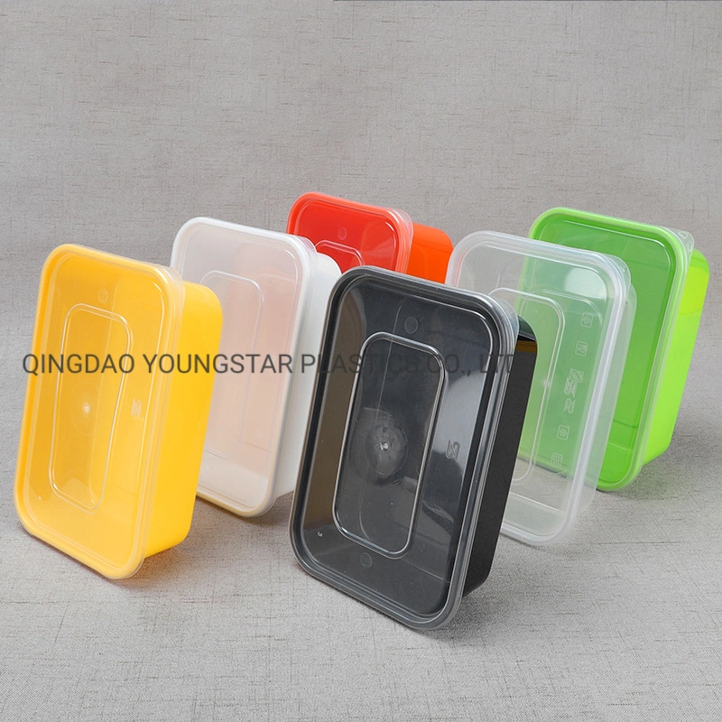 Colorful Customize OEM Lunch Meal Box Airtight Heat Resistance Recyclable Portable Lunch Containers Airline Bento Prep Meal Box Plastic PP Container