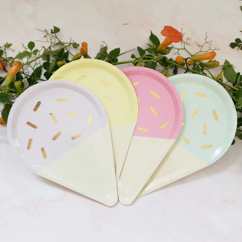 10PCS Custom Special Shaped Baby Shower Birthday Party Table Decoration Christmas Tableware Set Disposable Paper Plates