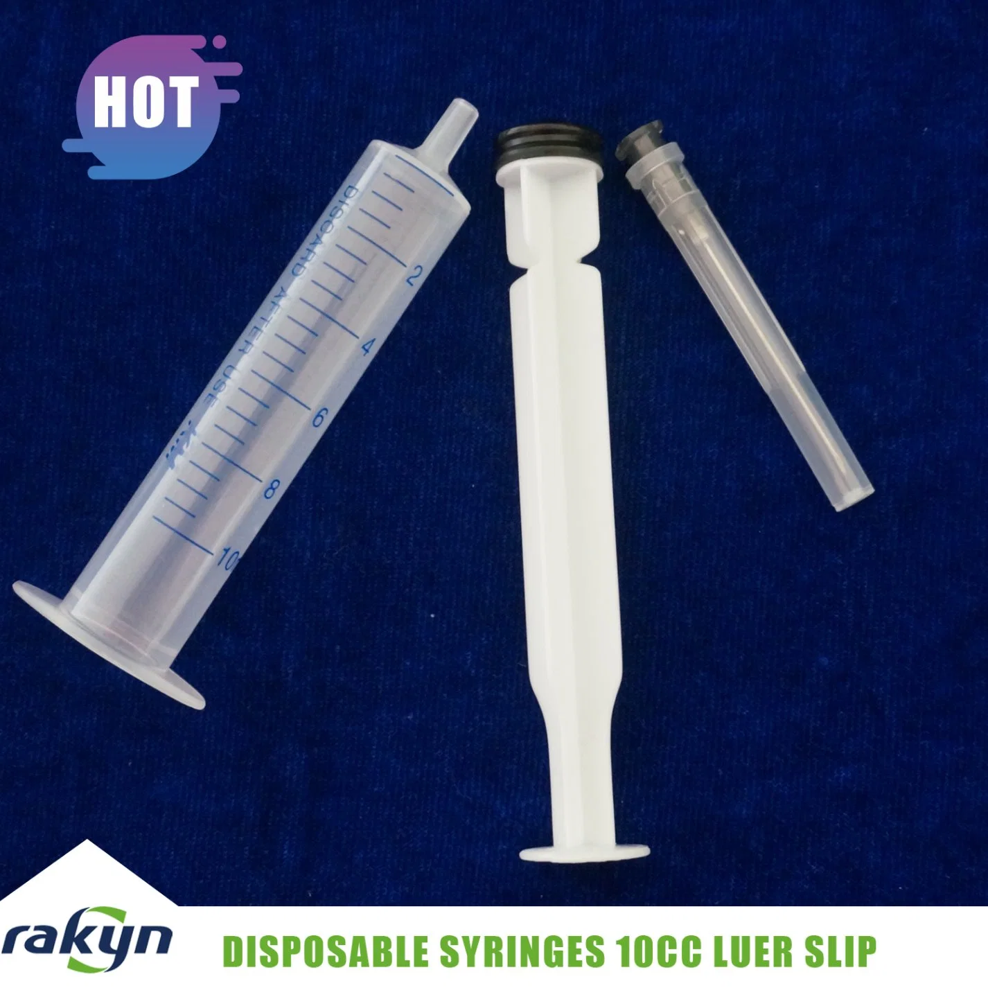 Jeringas para vacunas plásticas desechables para uso médico Luer Slip 10cc 10ml