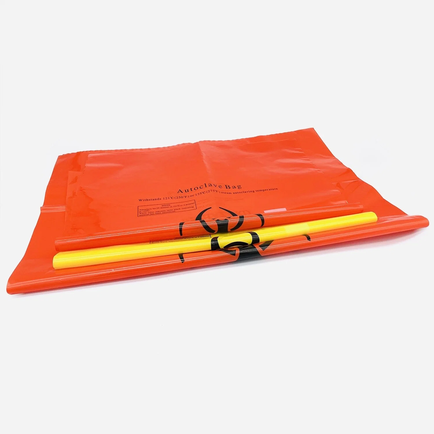 Medical jaune rouge noir en plastique pour déchets biologiques dangereux autoclavables sac sac poubelle de déchets