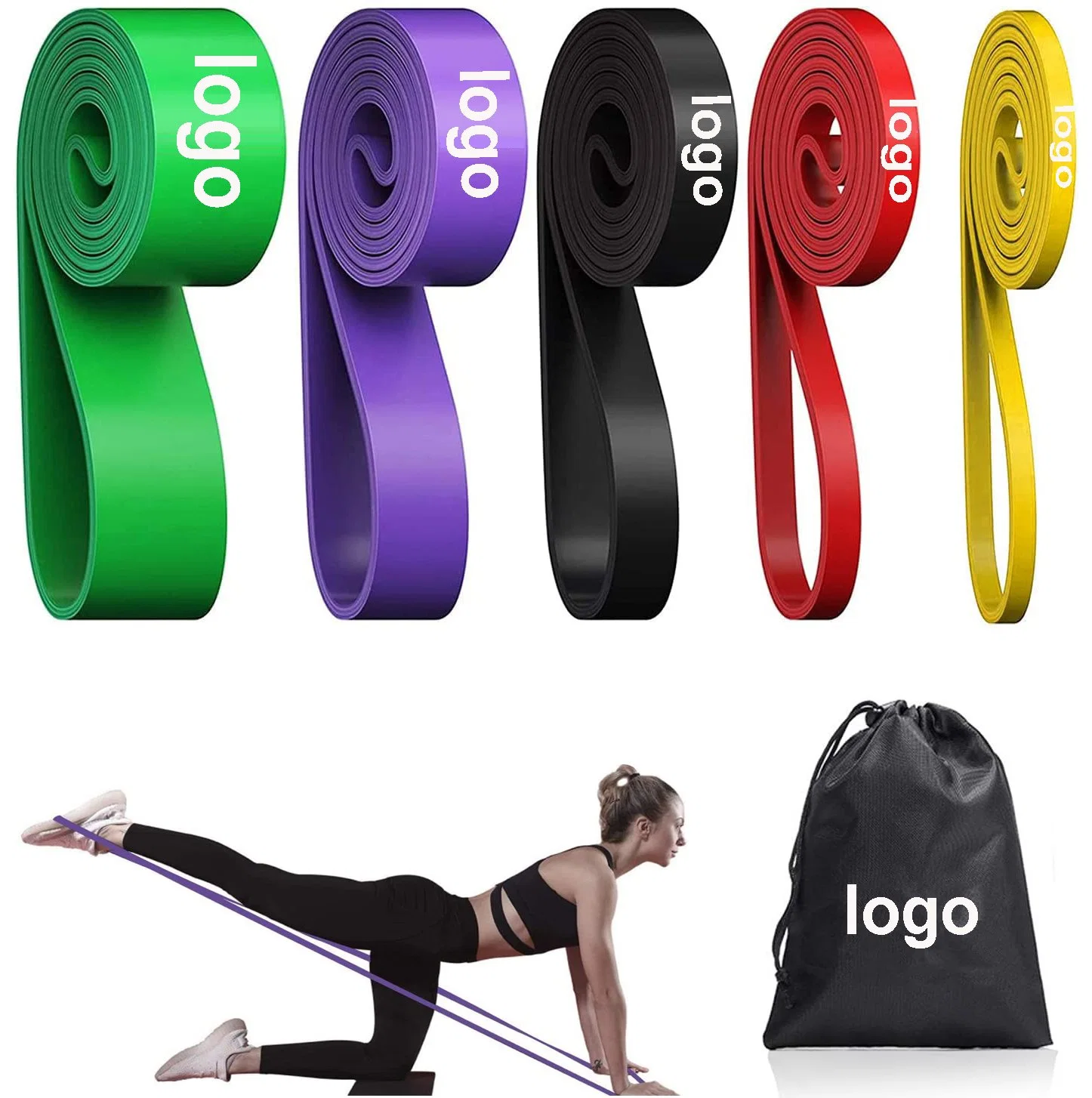 Custom Logo Eco-Friendly Natural Latex Pull up Assistance Bands for Fitness