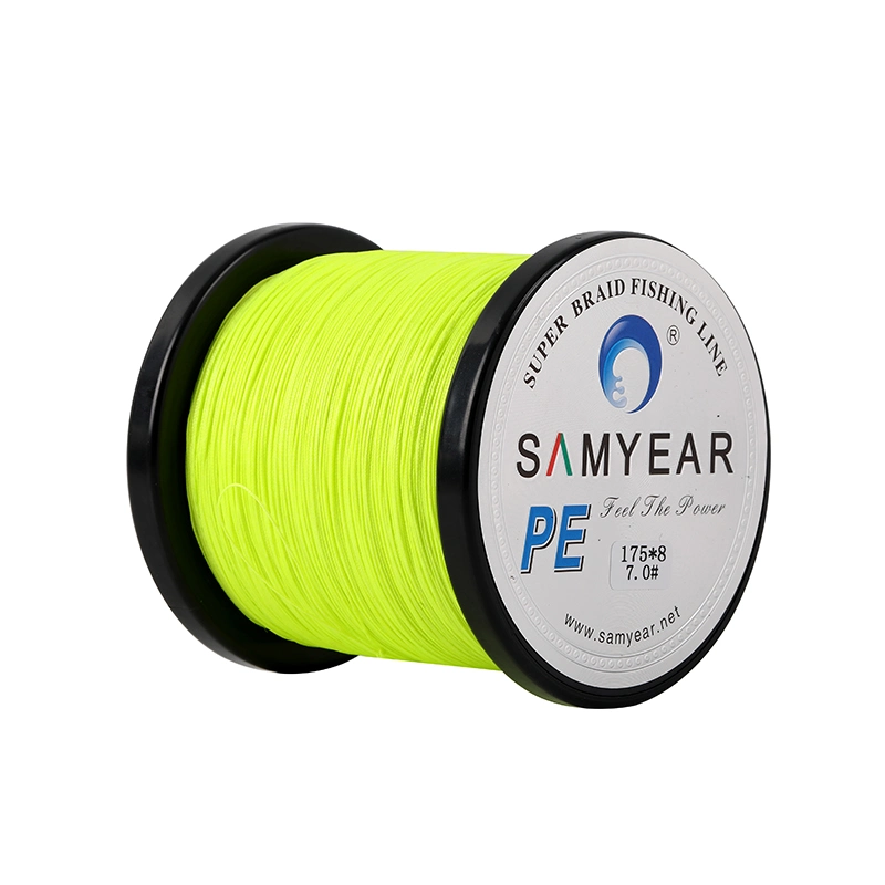 Le matériel de pêche Samyear 150m50lb Fluo-Green 12 fils tressé de ligne de pêche