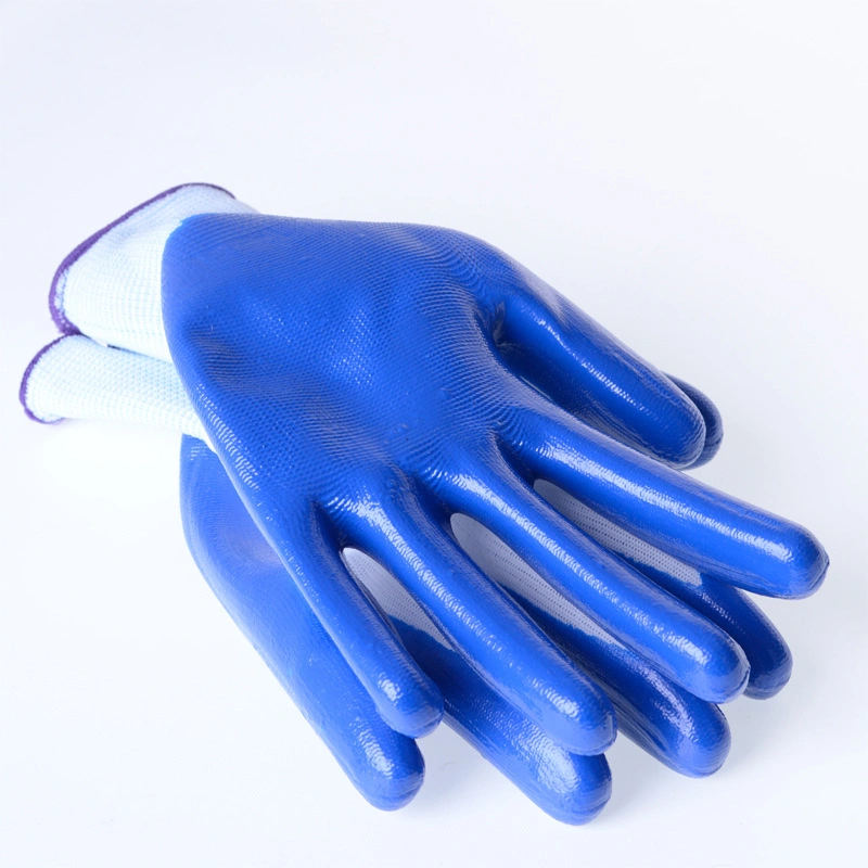 Gants de manutention de protection industrielle en nitrile nylon fournitures de vente en gros