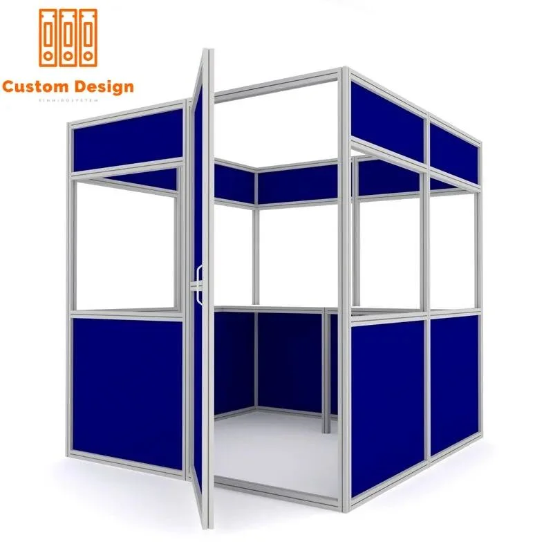 Cabine de exposição Modular com Perfil em alumínio e exposição de portas padrão Suportes de exposição de suporte