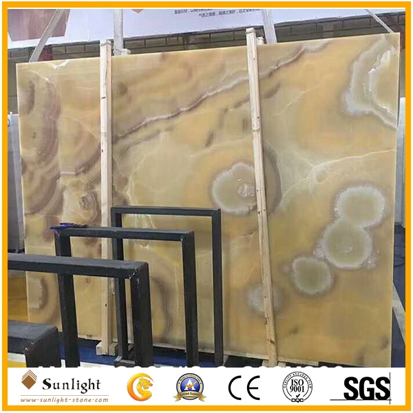 1.8cm Thick High Polished Marble Honey/Yellow Onyx for Flooring Tile or Wall