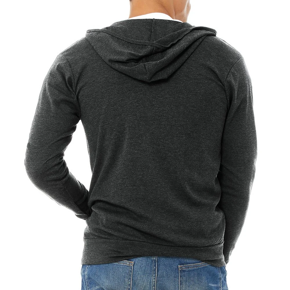 Whollae Zip up Terry Hoodies Hombre Deportes correr fuera de la sudadera con capucha