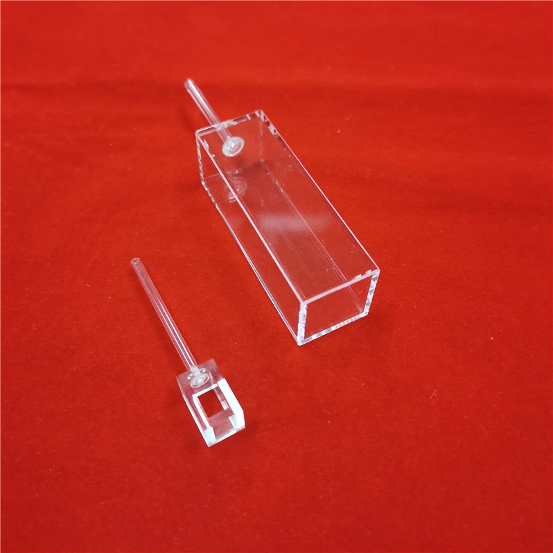 Résistance à la chaleur haute pureté Personnalisez la cellule optique en quartz transparente cubique Cuvette en verre pour chambre atomique