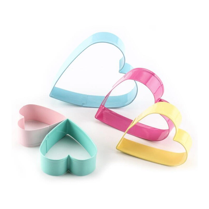 3D Cortador de galletas en forma de corazón molde de galletas pastel de azúcar glaseado Cortador de pastelería Acero inoxidable Bricolaje Cocina Baking Gadget Tools Set De 5 Esg12237