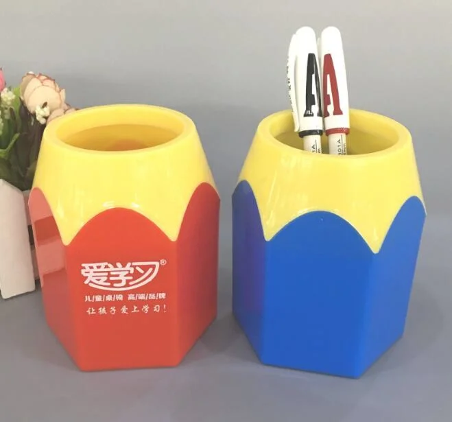 Multi Purpose Use Desk Pencil Pattern Plastic Pen Pencil Pot Holder Container