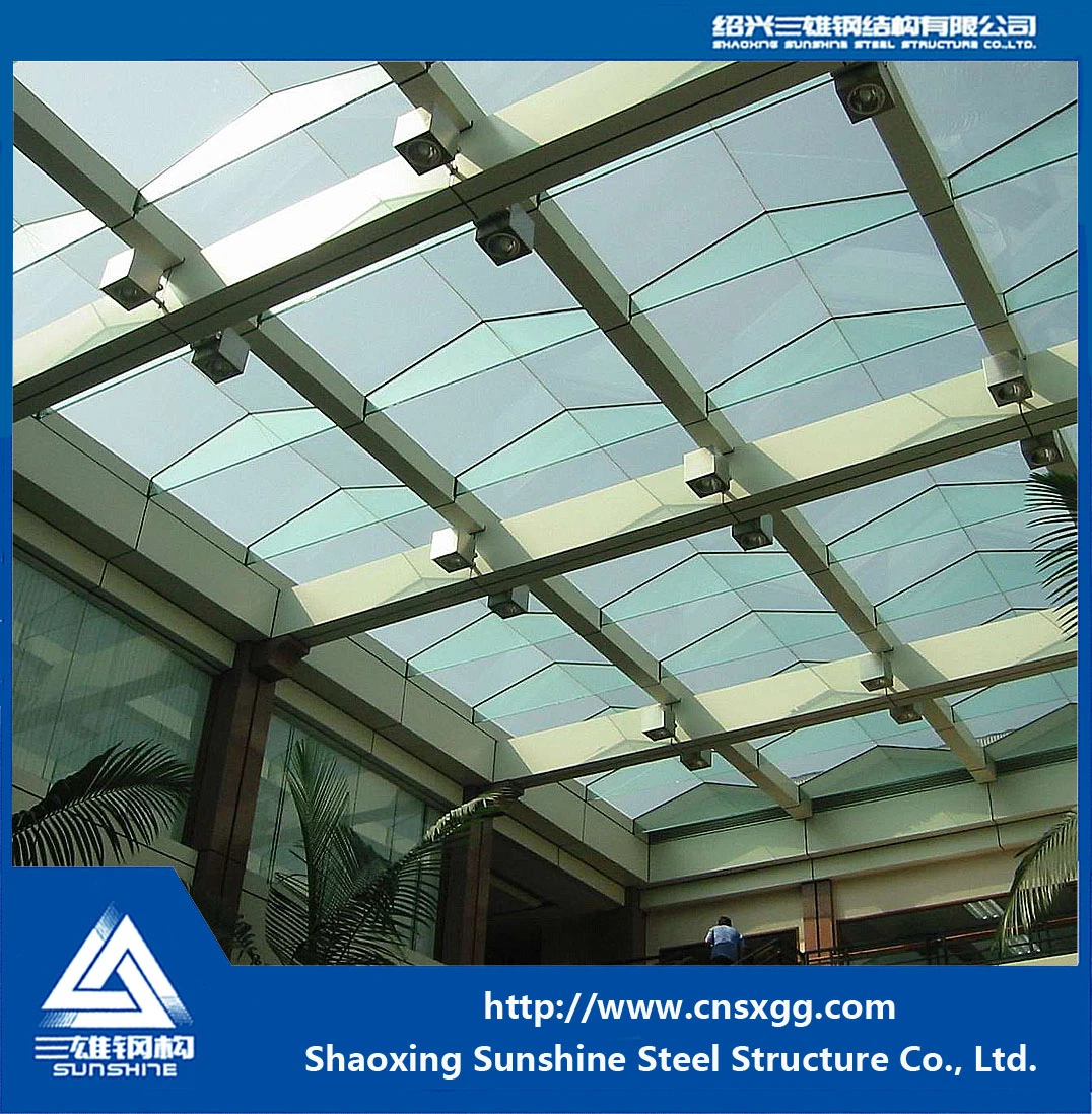 Steel Pipe Truss Structure Roof with Glass