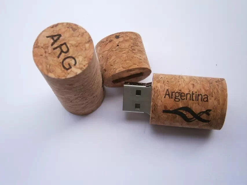 Red Wine Cork خشبية صديقة للبيئة ذاكرة USB 2.0 سعة 4 جيجابايت و32 جيجابايت محرك أقراص Flash