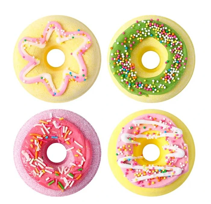 Private Label Packed Organic Colorful Doughnut Shape Bath Bombs Kids Bubble Vegan Bath Fizzer Donut Bath Bomb Wholesale/Supplier Bath Bombs Fizz Organic Bath Bombs