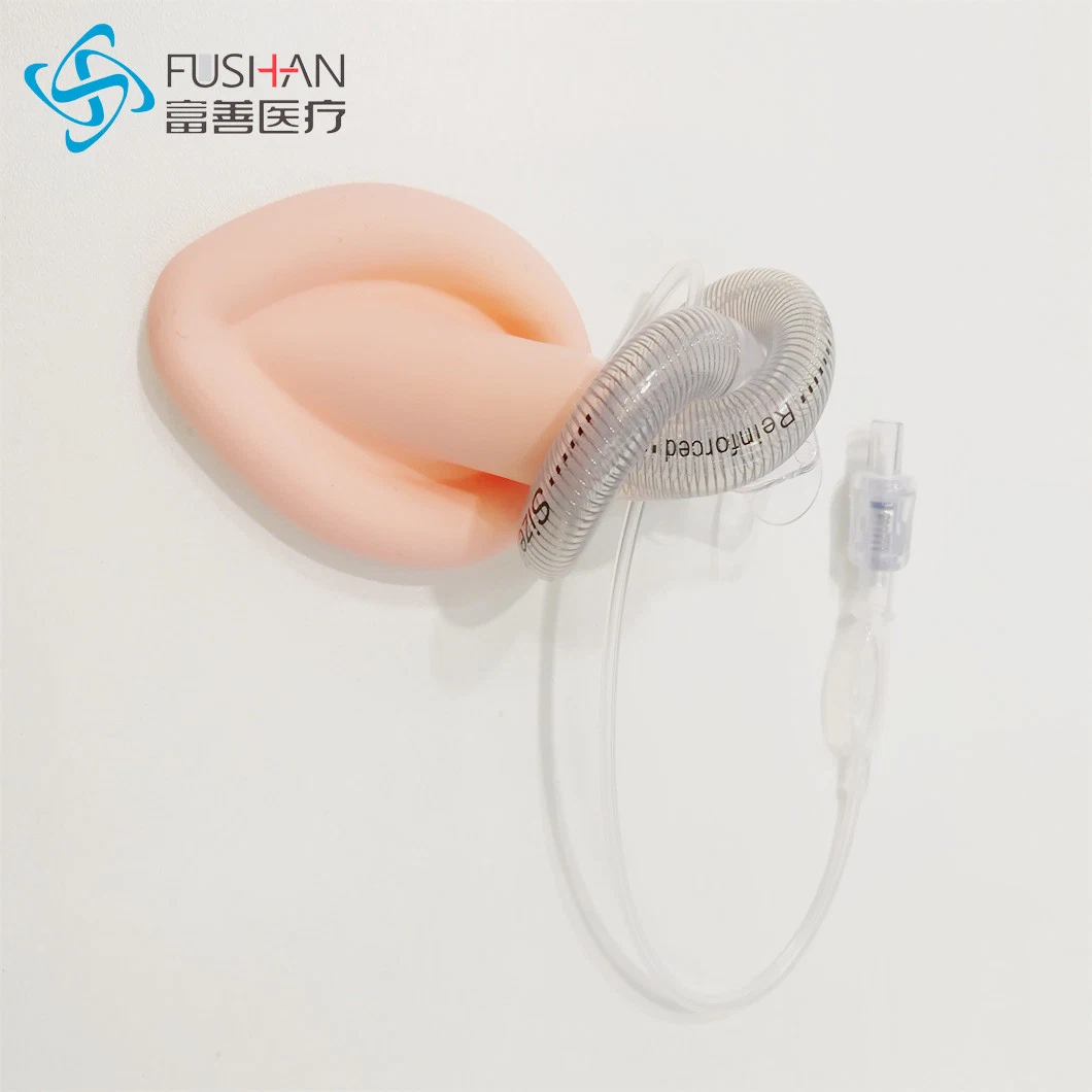 OEM Fushan ODM masque jetable silicone renforcé du larynx avec ressort en acier inoxydable des voies respiratoires Brassard doux et l'inflation tube avec le marquage CE et ISO13485 FDA