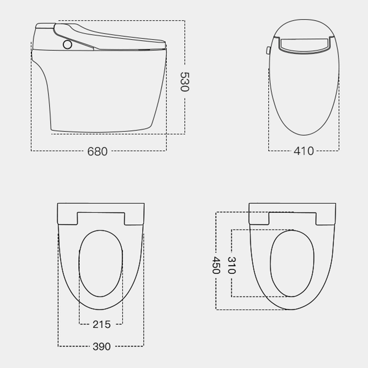 Ovs montado en el piso moderno cuarto de baño Wc de porcelana 1 pieza de cerámica automático Smart wc