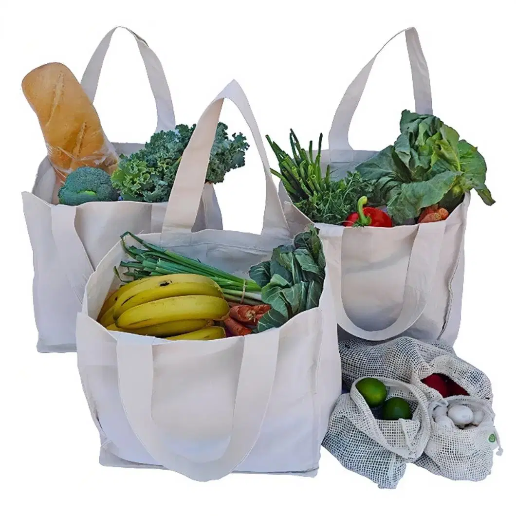 Organic Reusable Cotton Large Canvas Tote Bag Shopping Bag Cotton