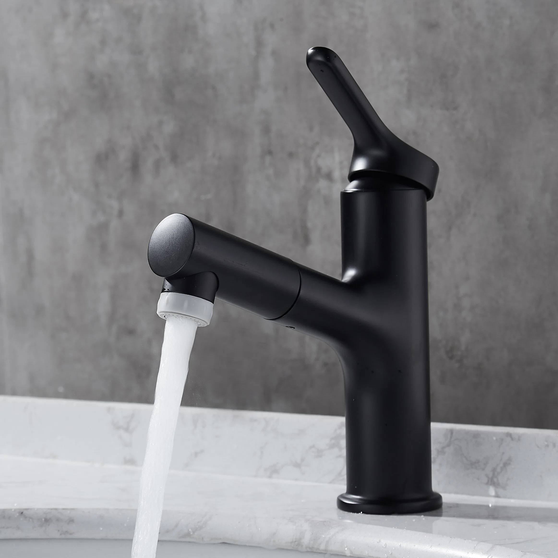 Ws214b Black Color Pull-out Basin Mixer Bathroom Sanitary Ware