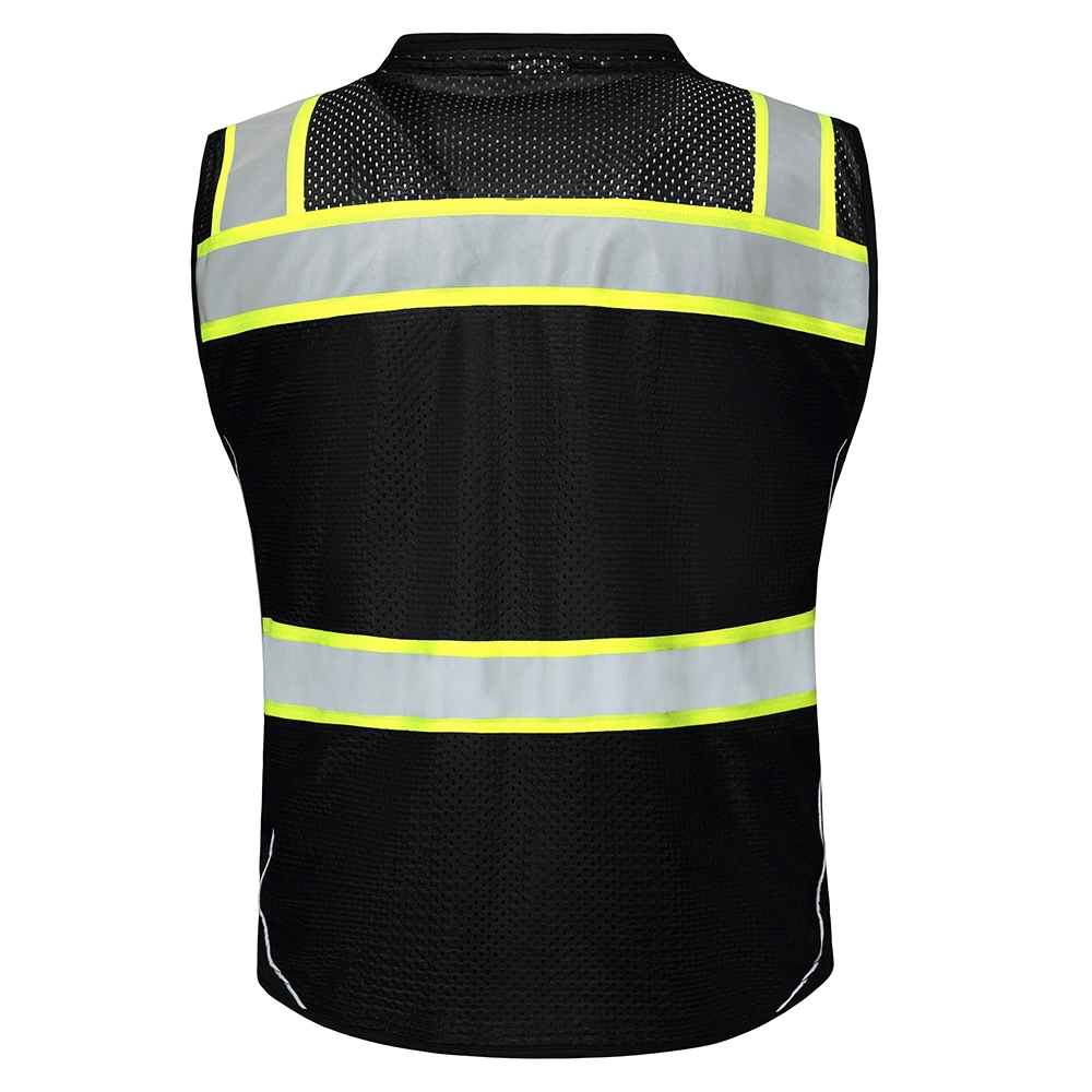 Wholesale/Supplier Vest Custom Logo Traffic Security Guard Vests Work Black Construction Safety Vest