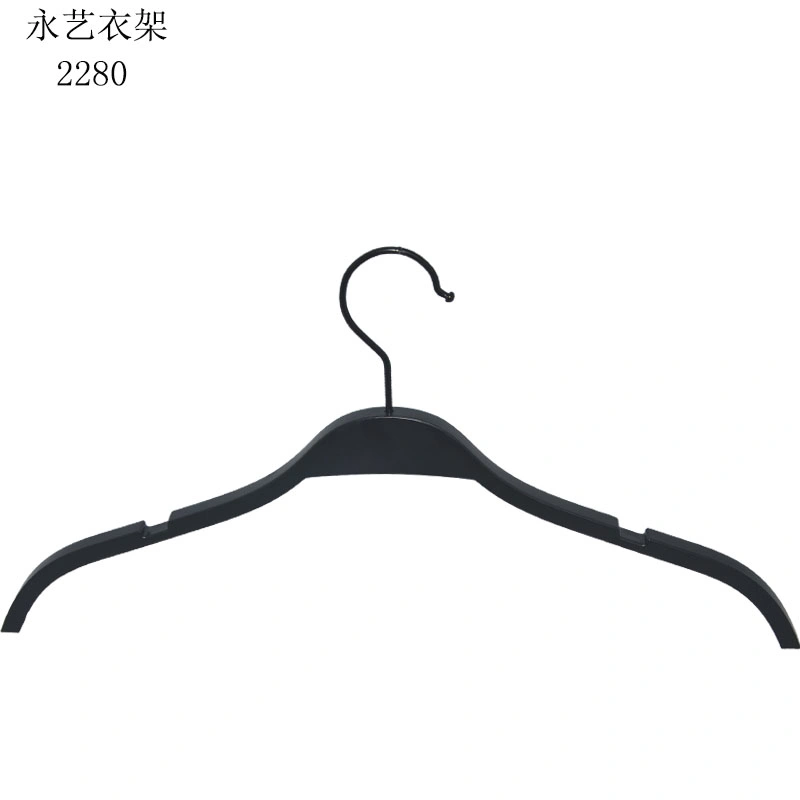 Durable Plastic Black Blouse Hanger with Notches for Clothes Shop