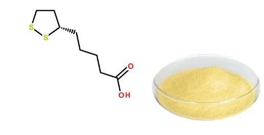 La pureza suplemento dietético de materias primas de calidad alimentaria R-Alfa Thioctic polvo Ácido Alfa Lipoico