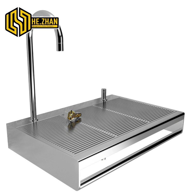 Wall-Mounted Single Basin Stainless Steel Sink with Flush Countertop Sink